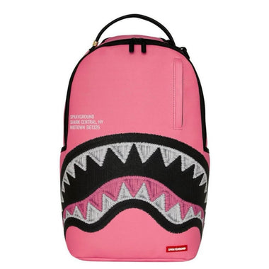 Sprayground Shark Central Pink Embroidered Shark Backpack Zaini Donna