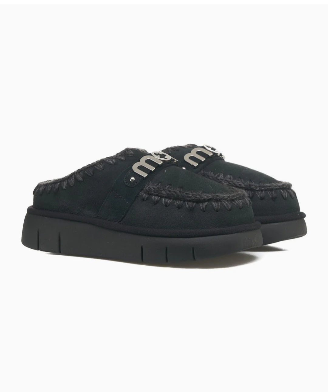 MOU Sabot Bounce nero con logo in metallo FW531001ABKBK-