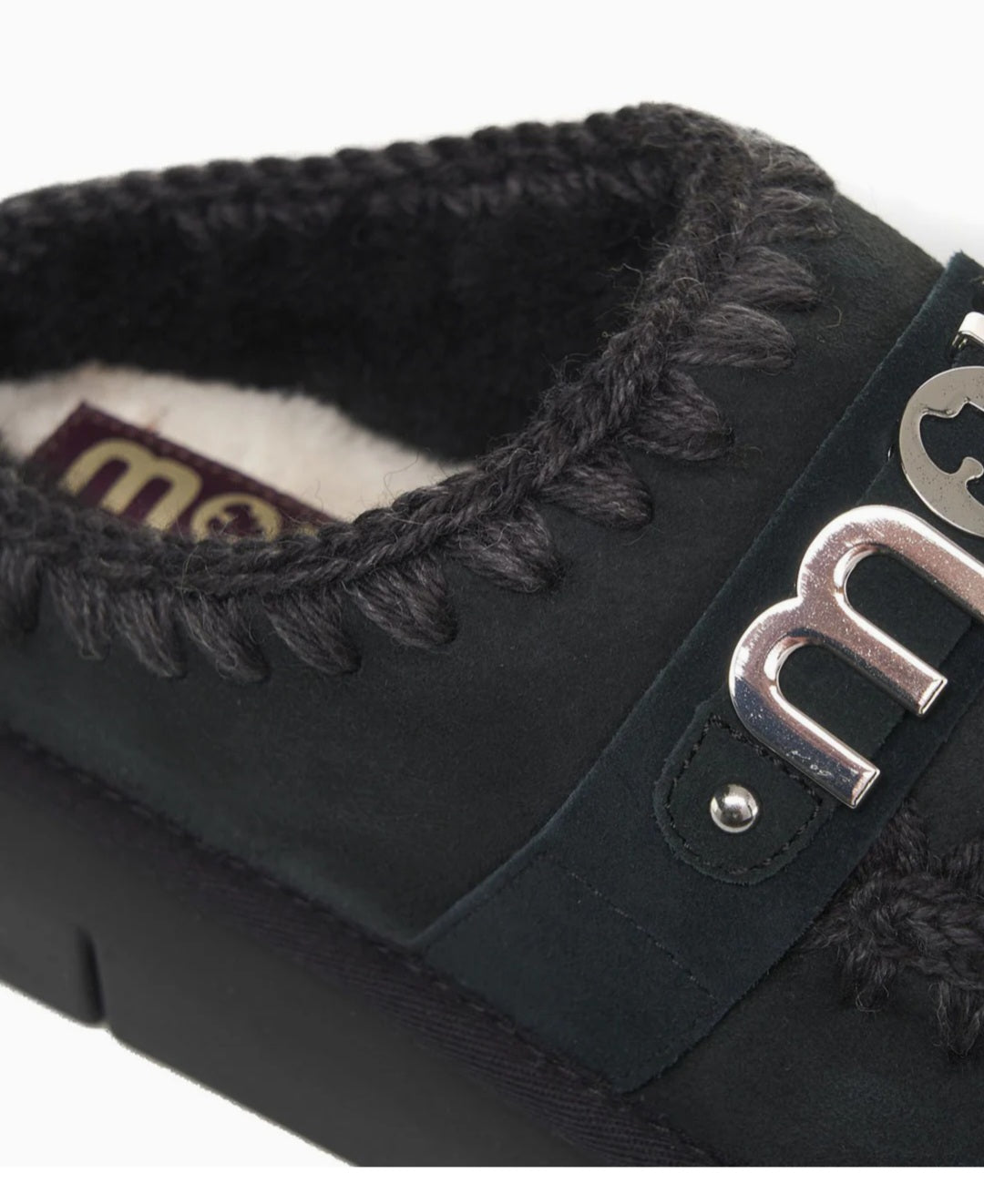 MOU Sabot Bounce nero con logo in metallo FW531001ABKBK-