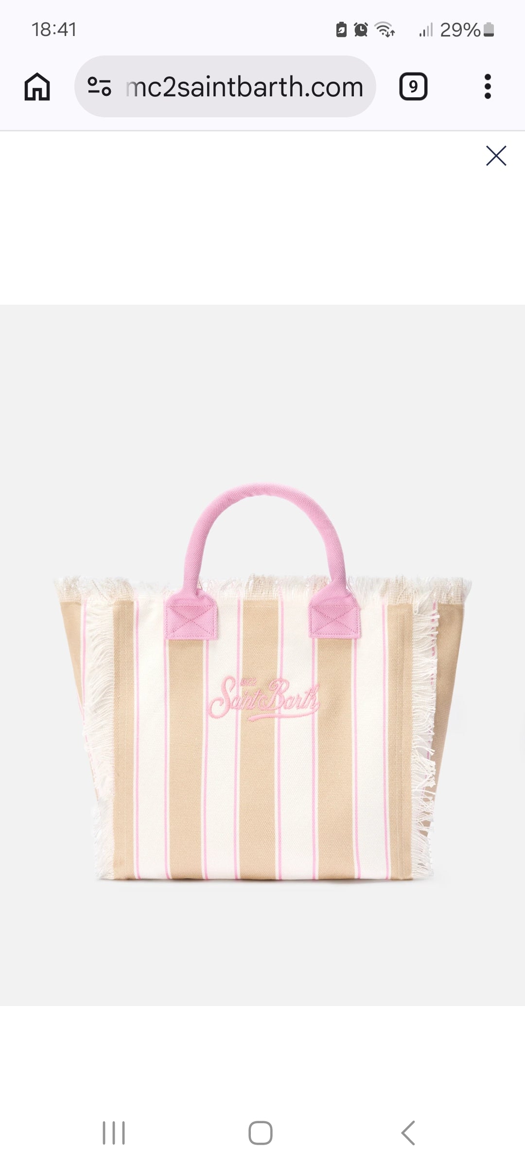 Saint Barth Vanity Bag Canvas Stripes 001 02596L