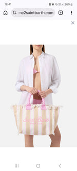 Saint Barth Vanity Bag Canvas Stripes 001 02596L